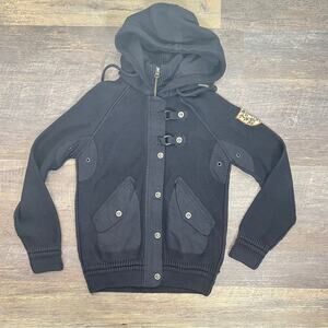 Napapijri Black hooded sweater jacket size medium M B103